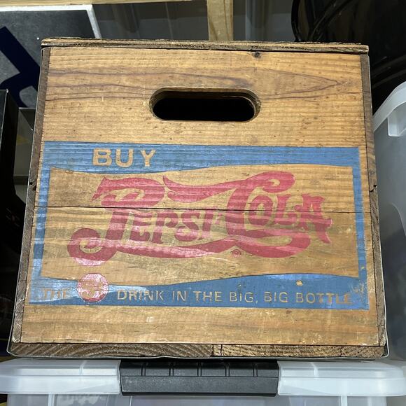 Vintage Pepsi Cola Advertising Wooden Wood Crate A Nickel Drink Worth A Dime - Picture 15 of 15